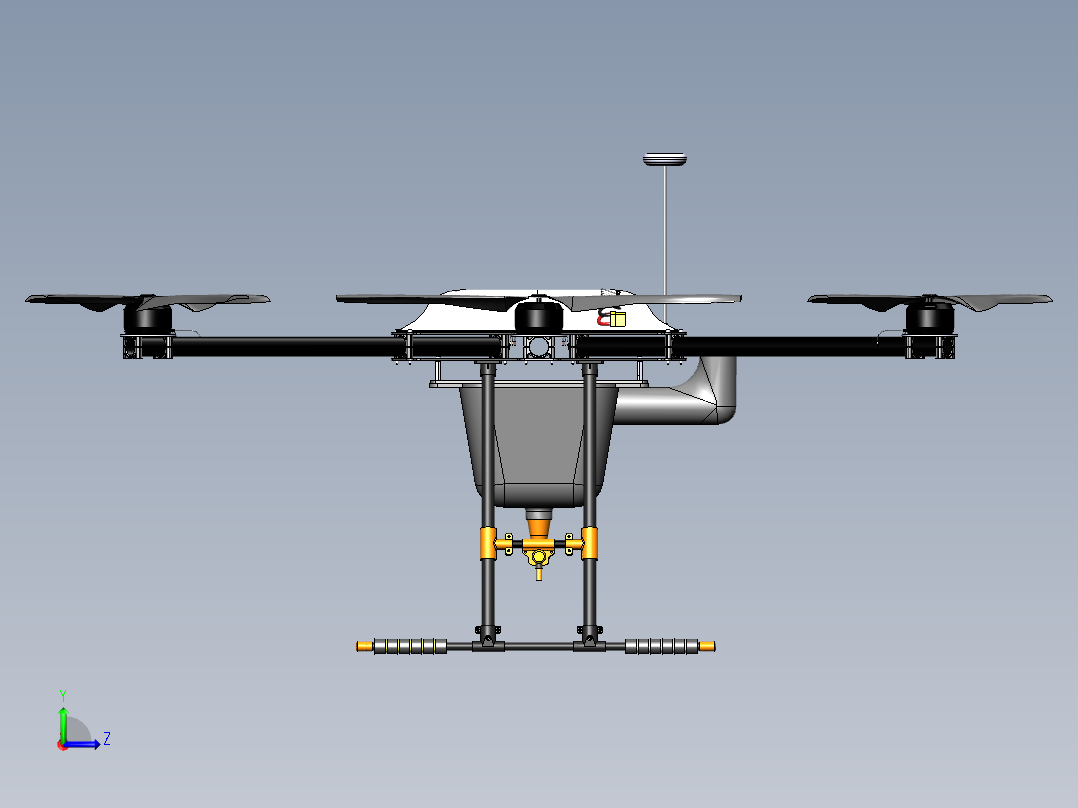 农业无人机左视图