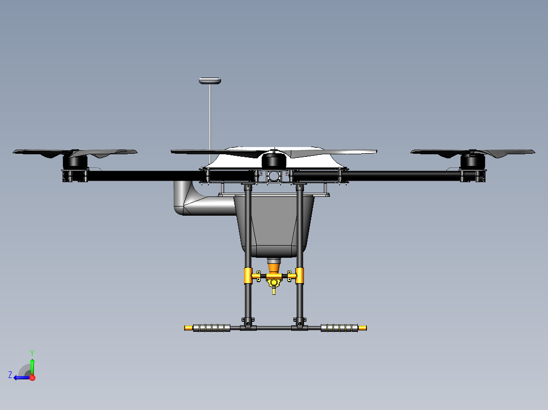 农业无人机右视图