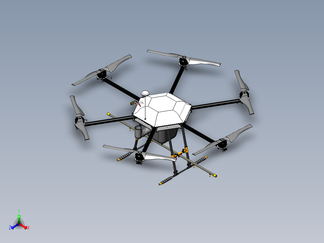 农业无人机正等轴测图