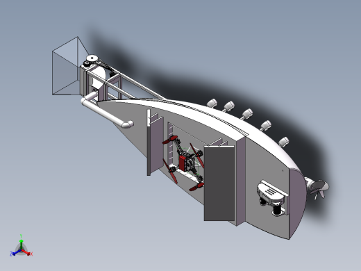 水面垃圾清理及救援船正等轴测缩略图
