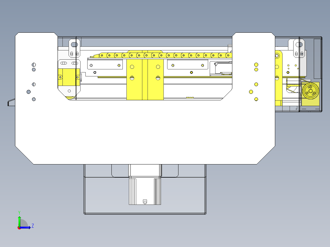 立体仓库式AGV小车旋转移载单元结构设计左视图