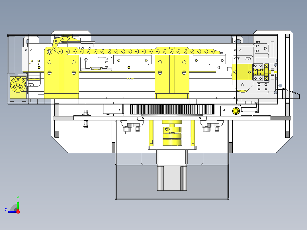 立体仓库式AGV小车旋转移载单元结构设计右视图