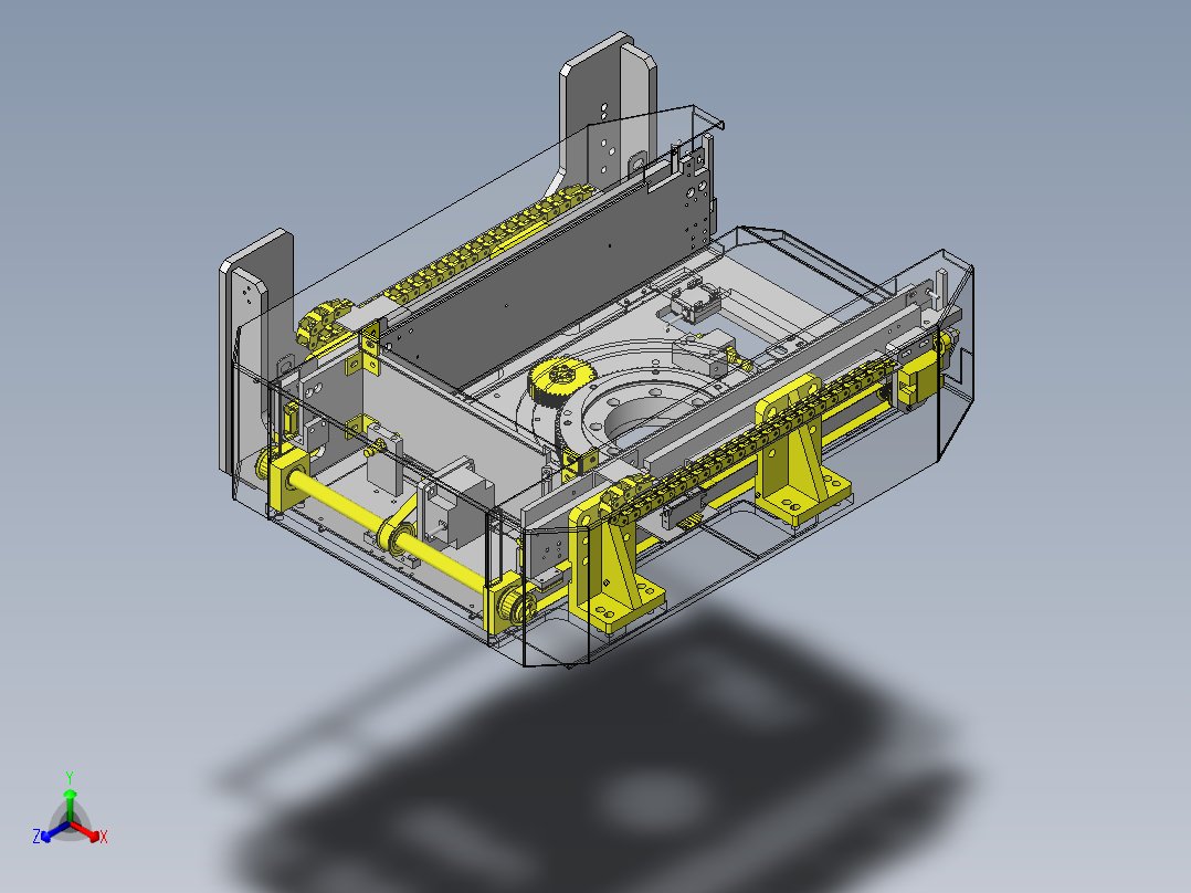 立体仓库式AGV小车旋转移载单元结构设计正等轴测图