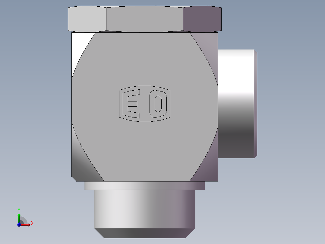 高压铰接式90度接头、1CI-45-B20前视图