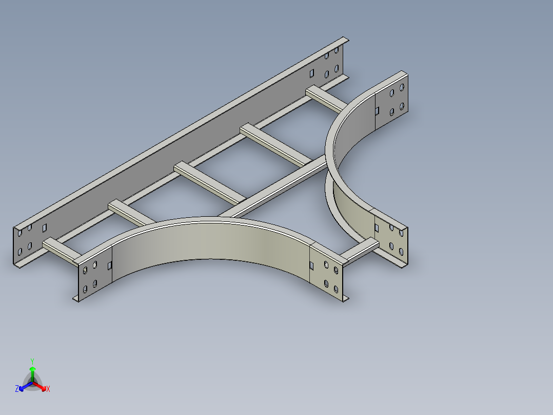B3004554-梯形托盘水平三通