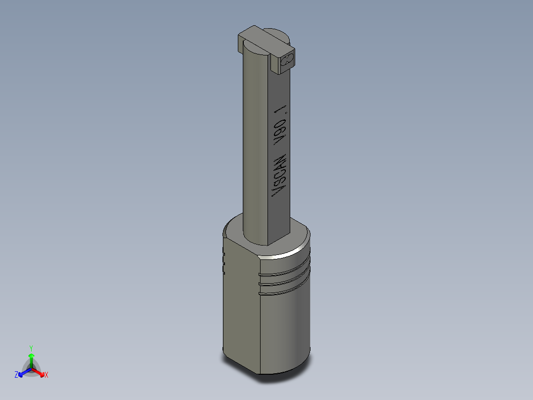 000双磁芯标准90度探头V901正等轴测图