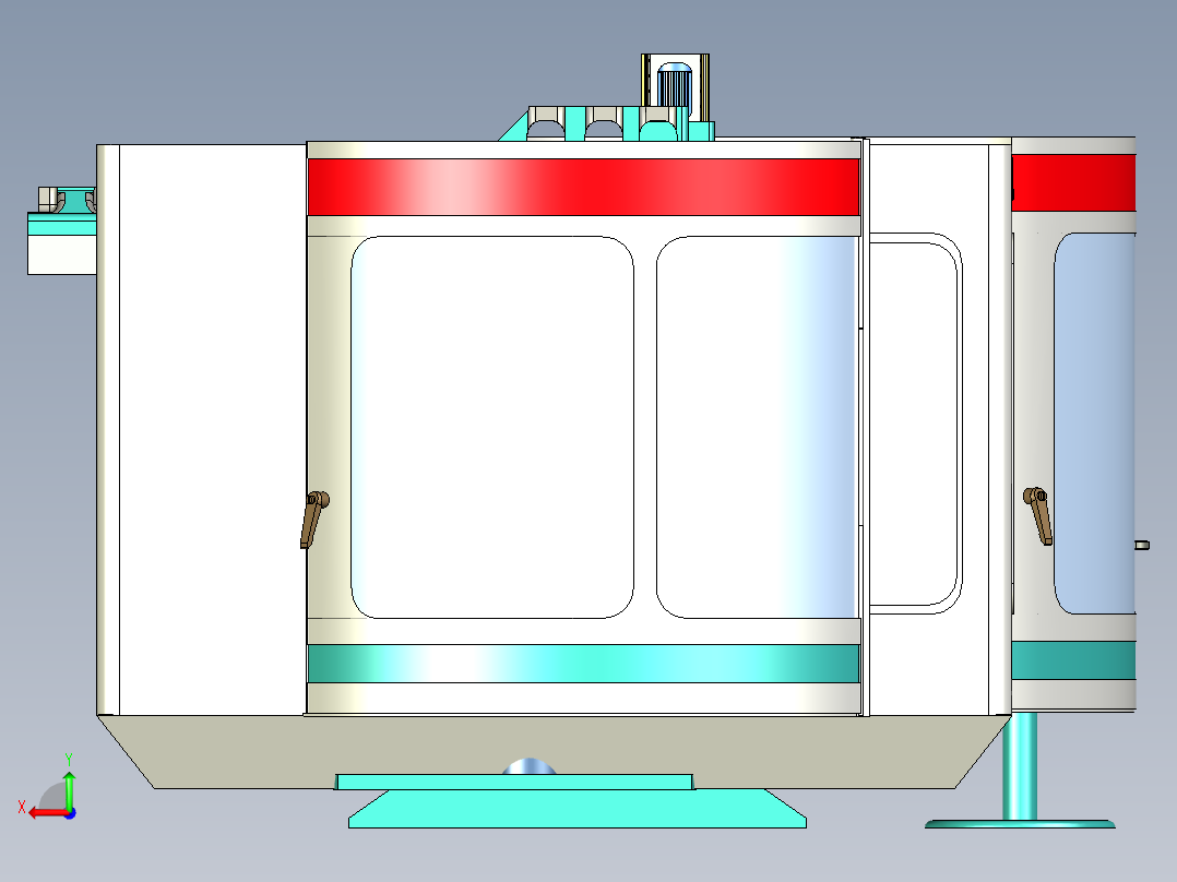 五轴联动车床机械设计3D图纸后视图