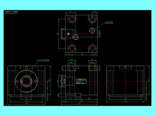 薄型气缸转角下压缸2D-HCS63x25