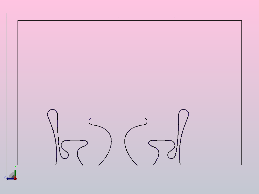 桌子和椅子右视图