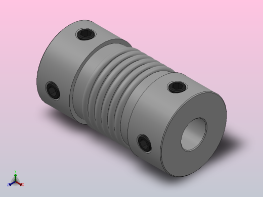 JB-1波纹管联轴器_JB1-16-6-6正等轴测缩略图