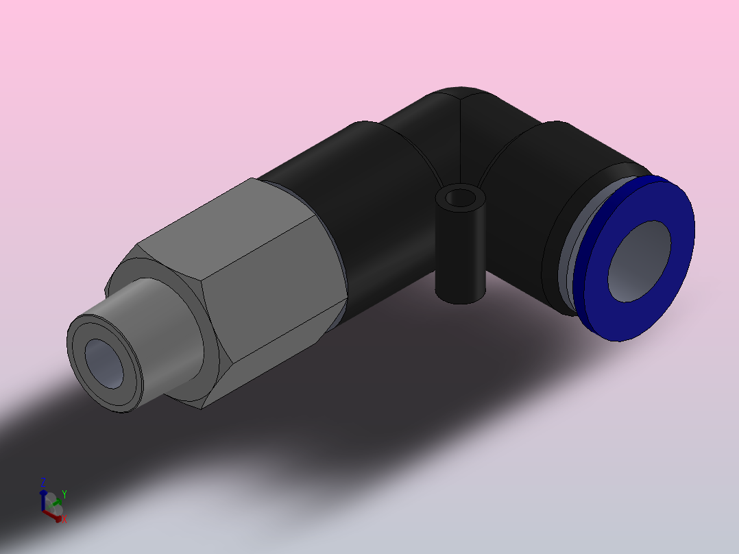 IPLL 加长L型螺纹弯头_IPLL08-01正等轴测图