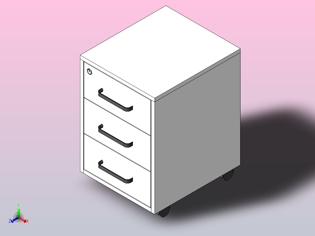 抽屉柜正等轴测图