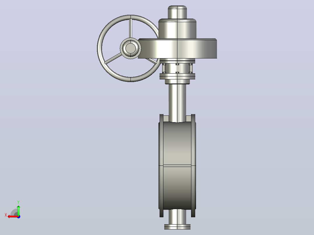 Dt943H(F)-10C.P.R.V-B[DN450]阀，截止阀，风阀，蝶阀后视图