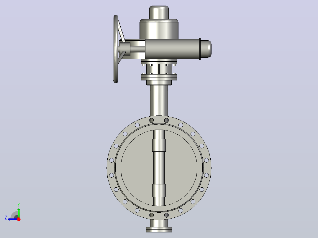 Dt943H(F)-10C.P.R.V-B[DN450]阀，截止阀，风阀，蝶阀右视图