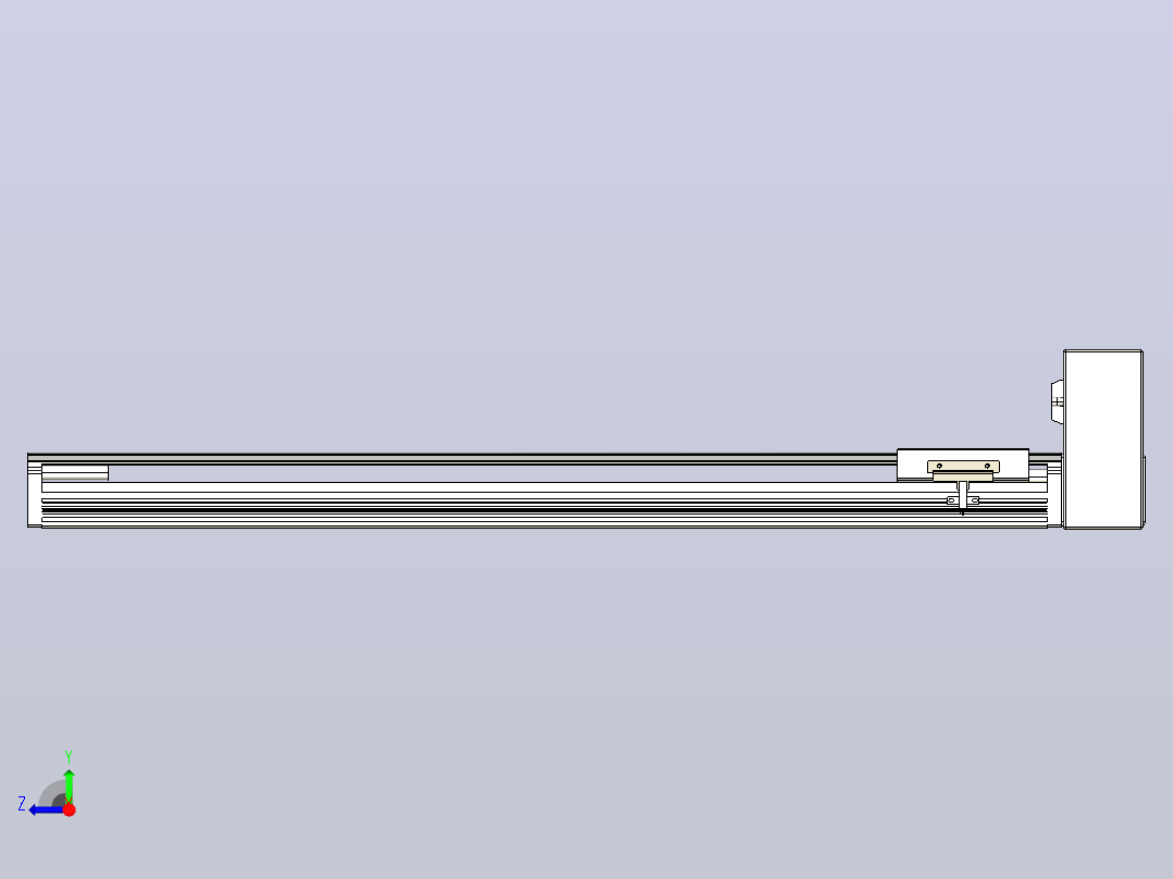 皮带直线轴半封闭可选导轨TPA-HNB-105D-90-L650-LU-C-P20-N3右视图