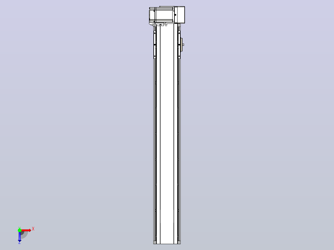 皮带直线轴半封闭可选导轨TPA-HNB-105D-90-L650-LU-C-P20-N3俯视图