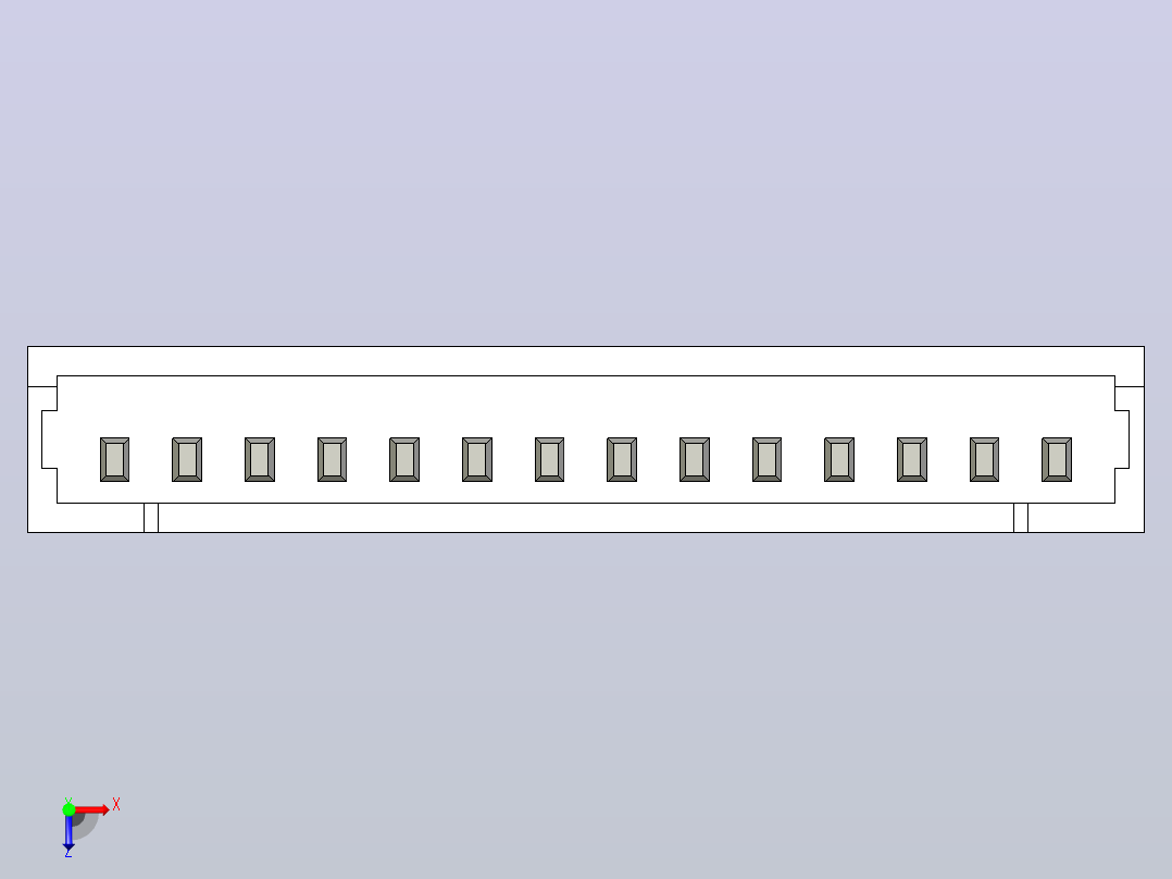 短款型直插头JST connector 1x14  P1.25mm thru hole wafer A2俯视图