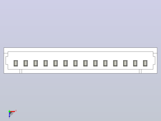 短款型直插头JST connector 1x14  P1.25mm thru hole wafer A2俯视缩略图