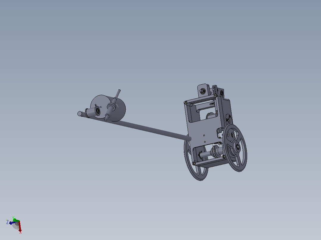 走“8”字型无碳小车三维图纸 Solidworks设计主视图