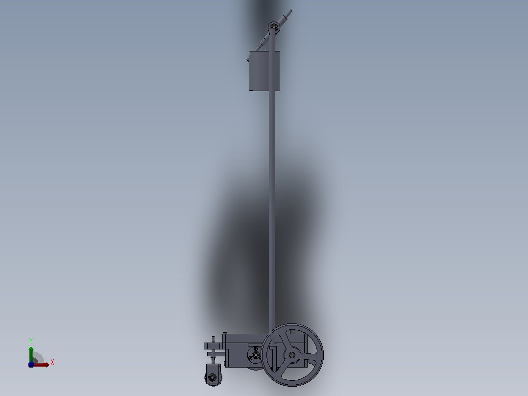 走“8”字型无碳小车三维图纸 Solidworks设计前视图