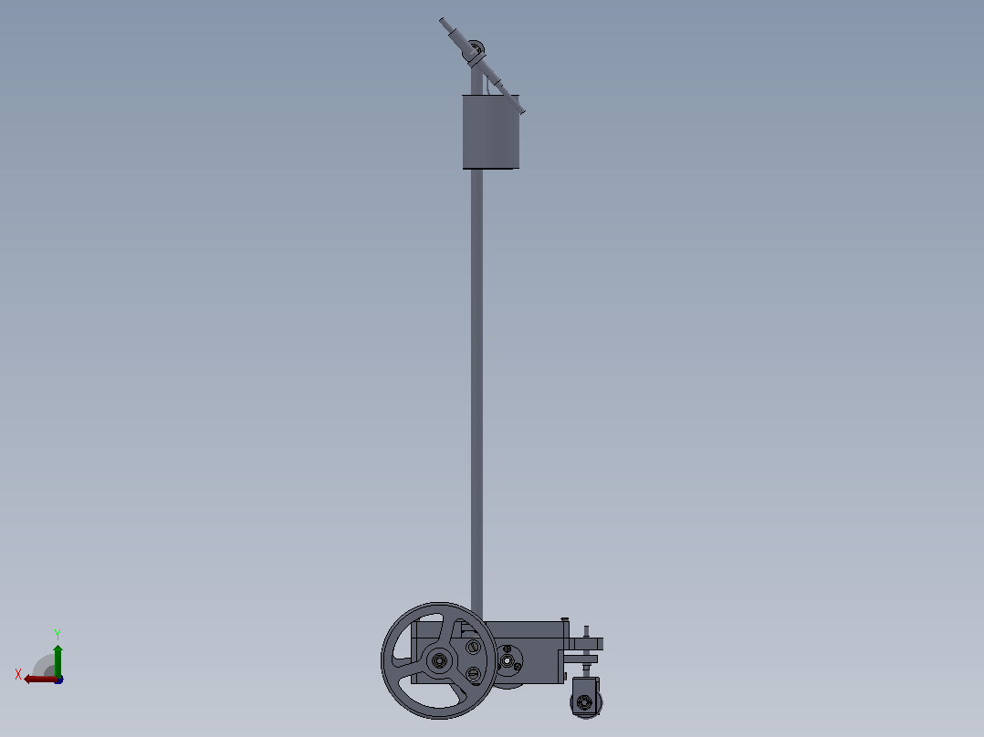 走“8”字型无碳小车三维图纸 Solidworks设计后视图