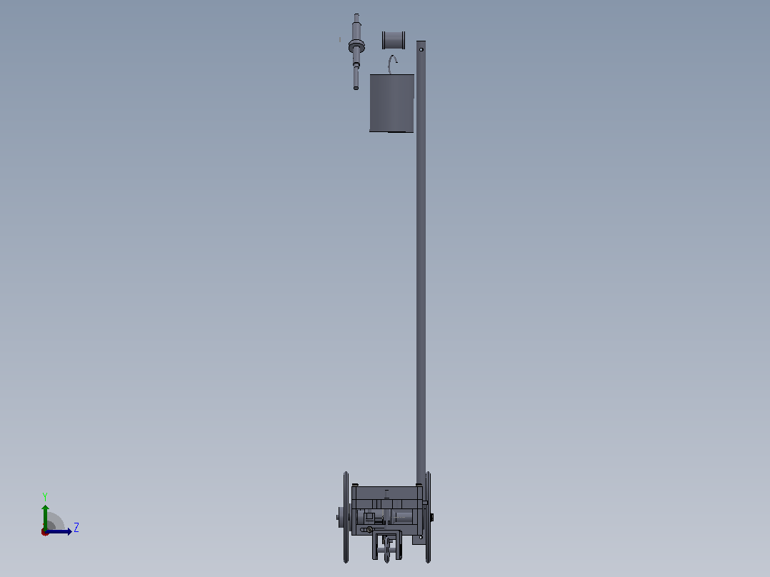 走“8”字型无碳小车三维图纸 Solidworks设计左视图