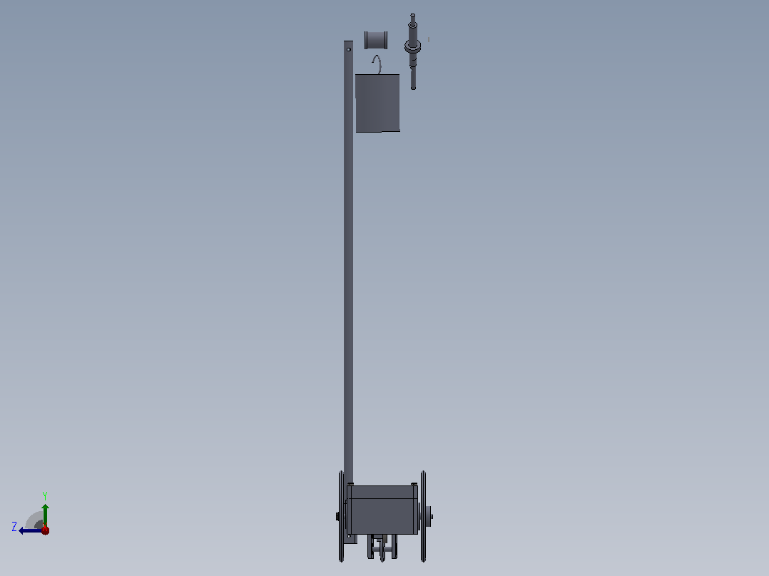走“8”字型无碳小车三维图纸 Solidworks设计右视图