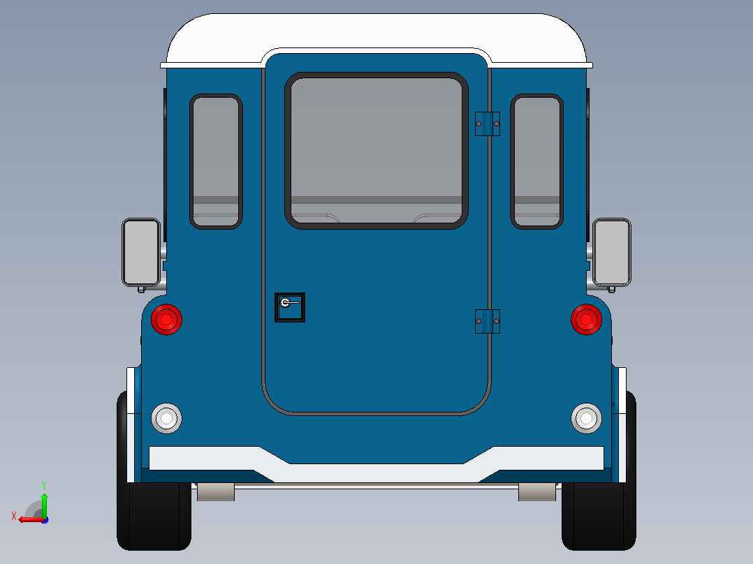 路虎玩具车模型后视图