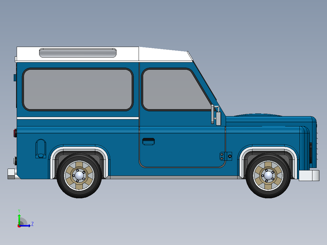 路虎玩具车模型左视图