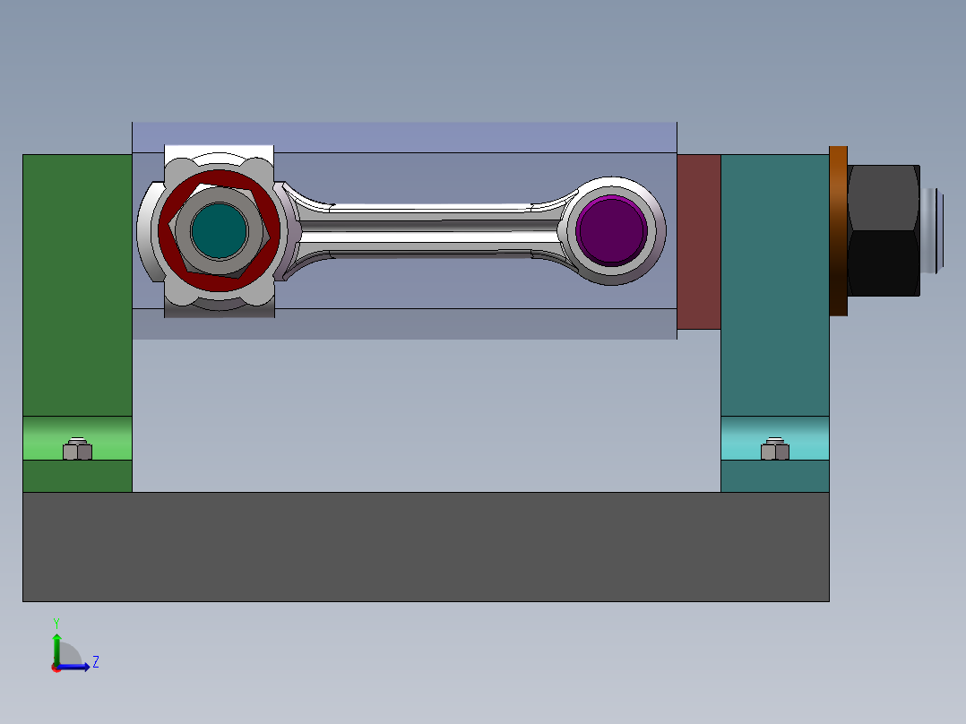连杆螺栓孔端面专用夹具设计左视图