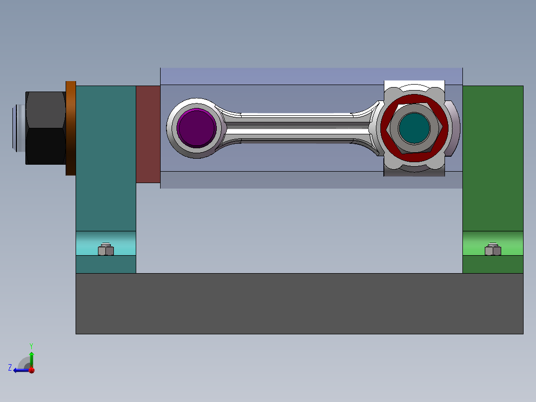 连杆螺栓孔端面专用夹具设计右视图