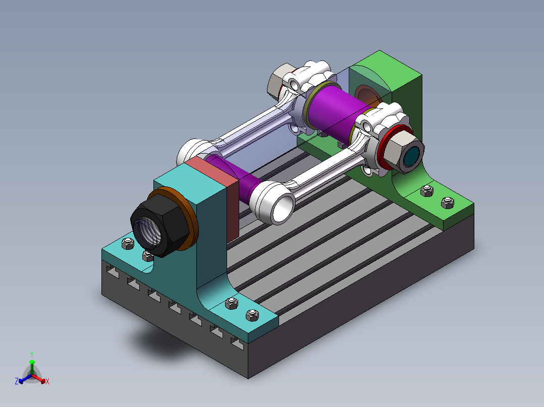 连杆螺栓孔端面专用夹具设计正等轴测图