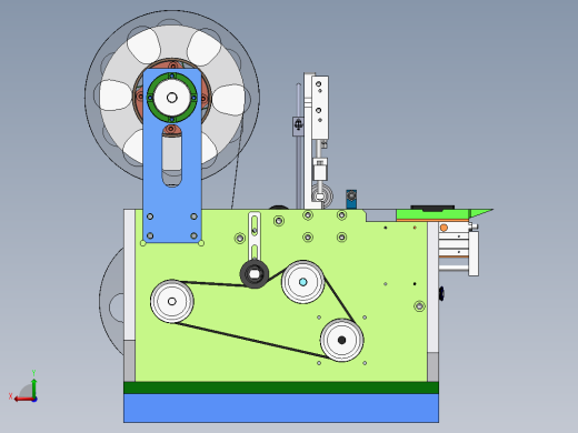 小型剥标签机构（含工程图sw12可编辑）后视缩略图