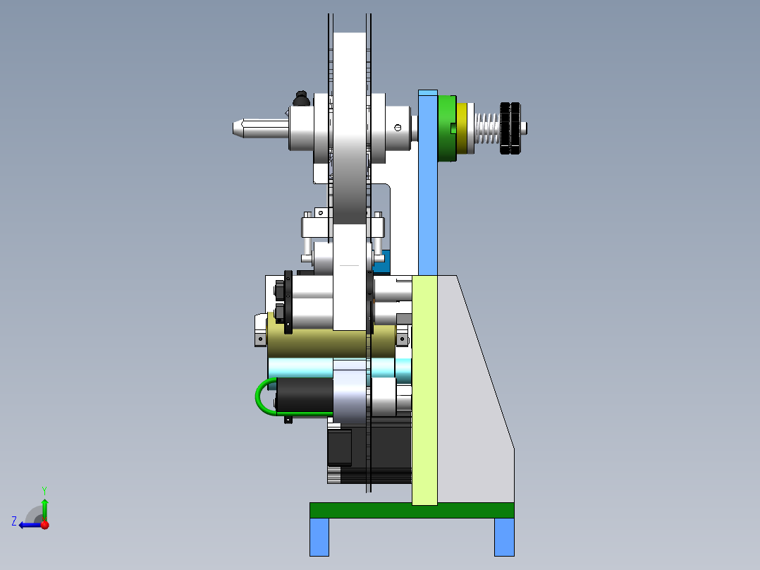 小型剥标签机构（含工程图sw12可编辑）右视图