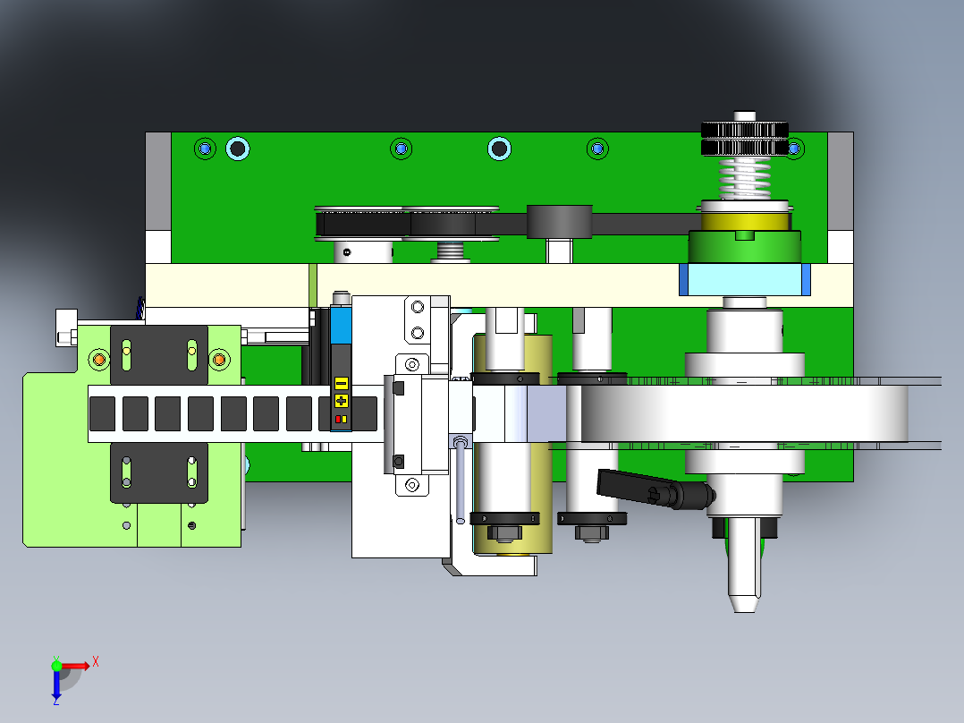 小型剥标签机构（含工程图sw12可编辑）俯视图