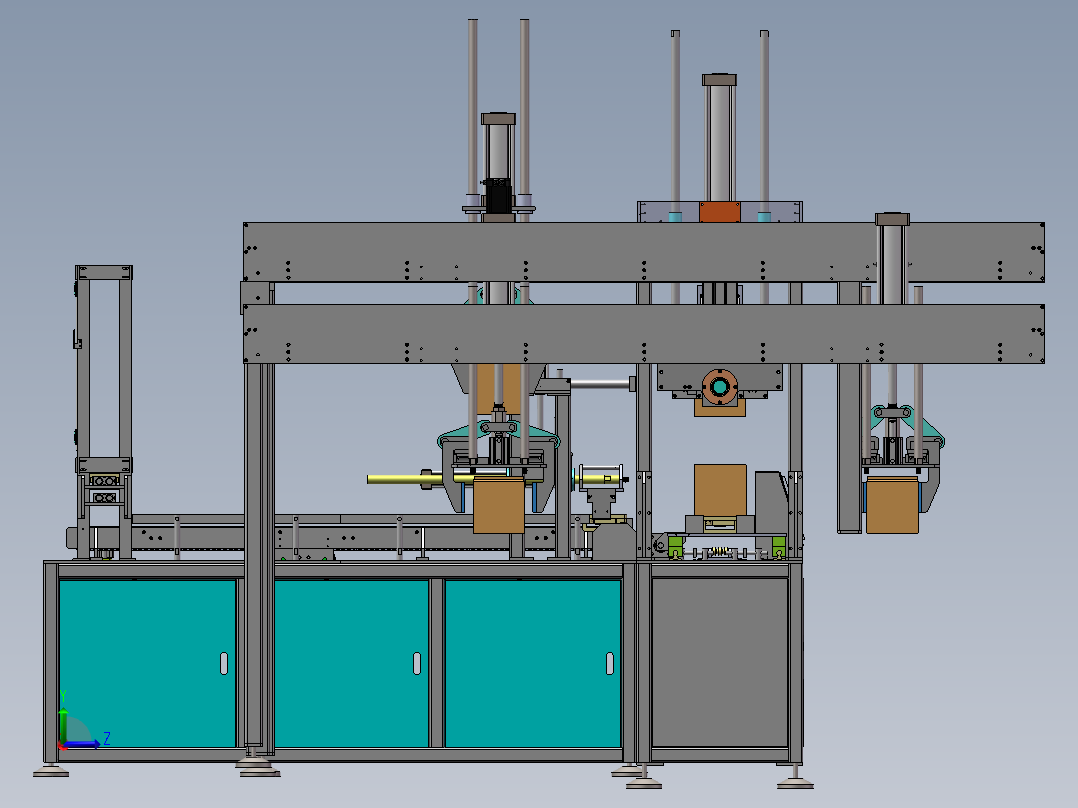 电池壳电池盖点胶合盖机流水线（sw16可编辑+工程图）左视图