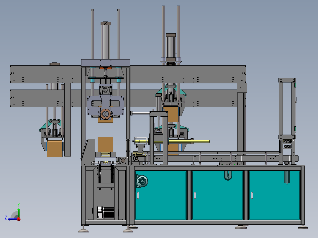 电池壳电池盖点胶合盖机流水线（sw16可编辑+工程图）右视图