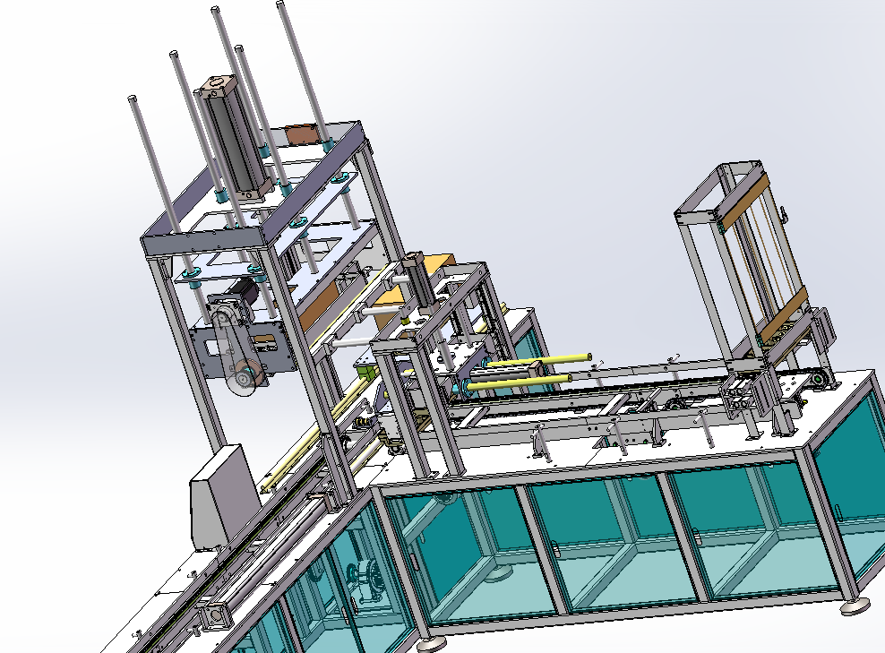 电池壳电池盖点胶合盖机流水线（sw16可编辑+工程图）