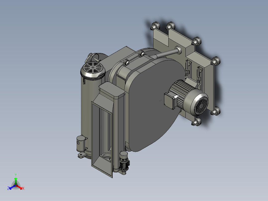 细切过滤装置3D模型俯视图