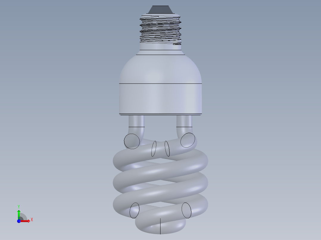 SolidWorks 节能灯模型前视图