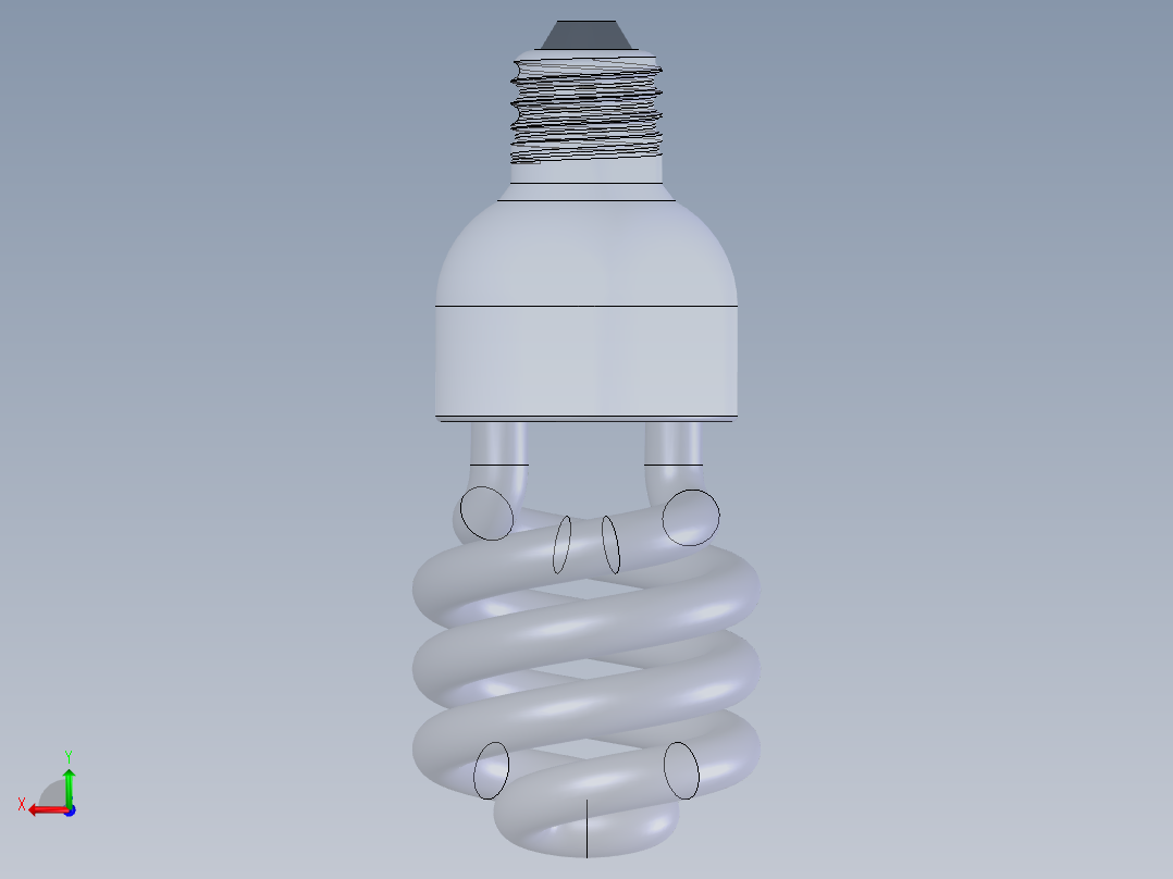 SolidWorks 节能灯模型后视图