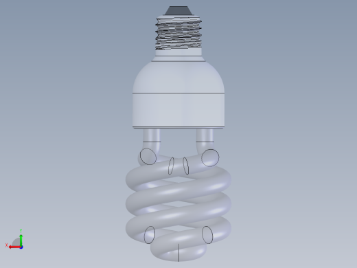 SolidWorks 节能灯模型后视缩略图