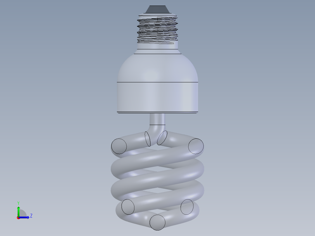 SolidWorks 节能灯模型左视图