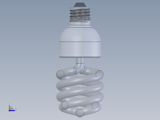 SolidWorks 节能灯模型左视缩略图