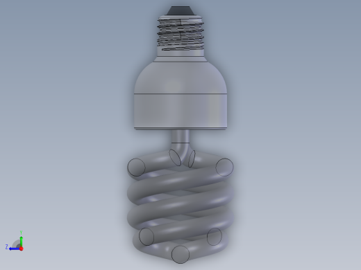 SolidWorks 节能灯模型右视缩略图