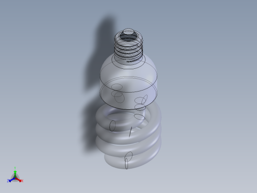 SolidWorks 节能灯模型正等轴测缩略图