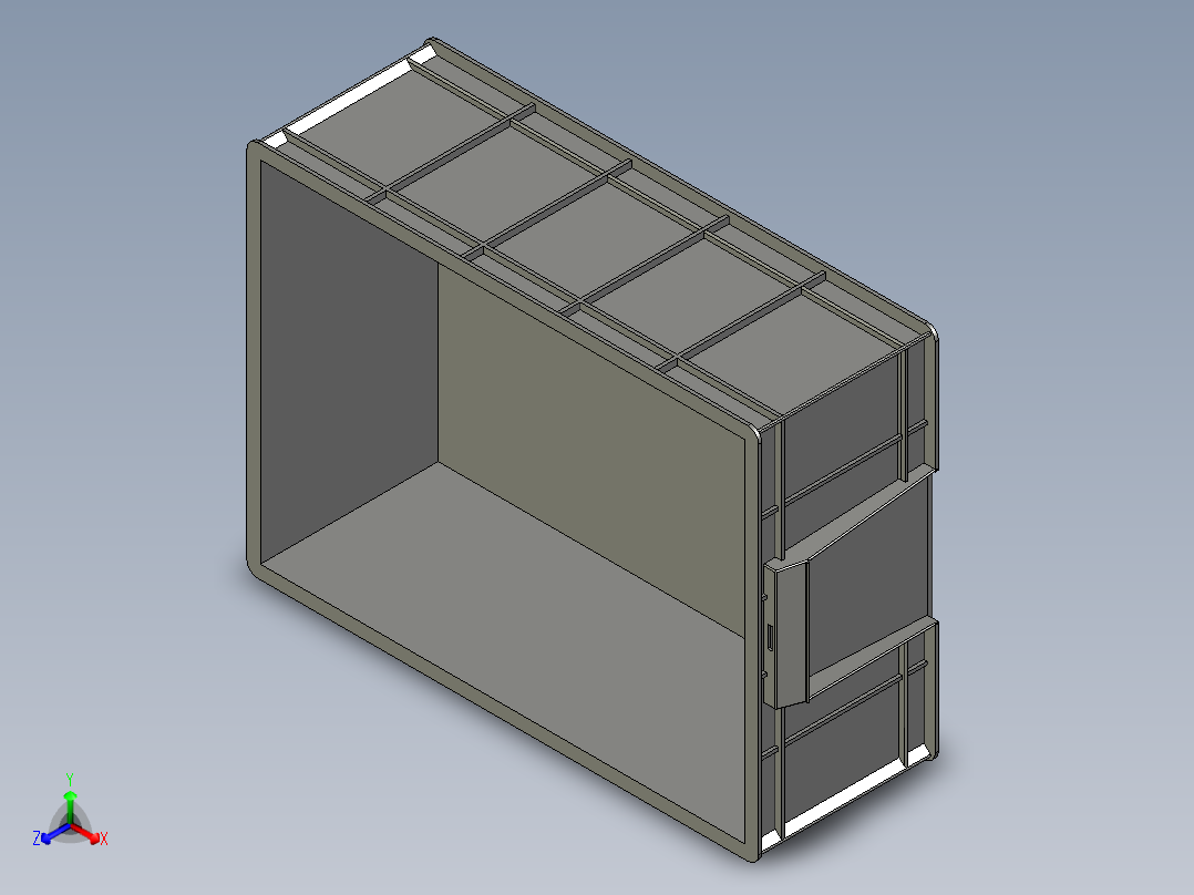 塑料周转箱正等轴测图