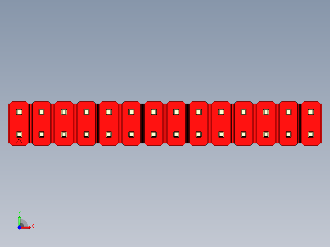 彩色公头100mil（2.54mm）系列-DS1021_red_2x14p_100mil_Type5_rev1.0前视图