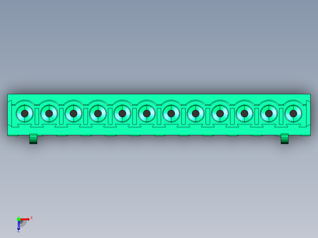 DEGSON 2EDG 系列 5.0mm 可插拔接线端子组-2EDGB-5.0-12P-14-00AH俯视图