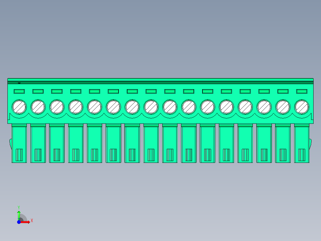 DEGSON 15EDG 系列 3.5mm 插拔式接线端子 FullPack-15EDGK-3.5-16P-14-00AH前视图